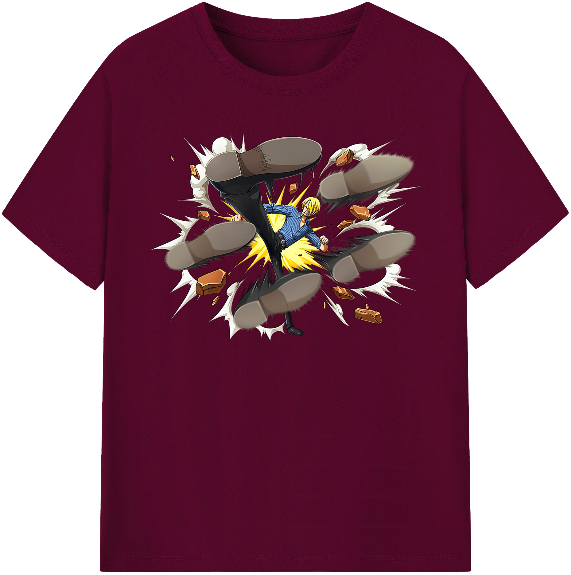 （画像用） ワンピース サンジ ONE PIECE Sanji レディースカジュアルプリントTシャツ（綿100％）